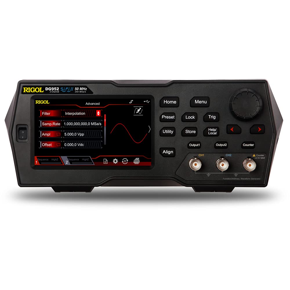 Function/Arbitrary Waveform Generator, 50 MHz, 250 MSa/s, 2 Channels, 16 Mpts, 16 Bit Vertical Resolution, 4.3 Inch TFT Colour Touch Screen N8037