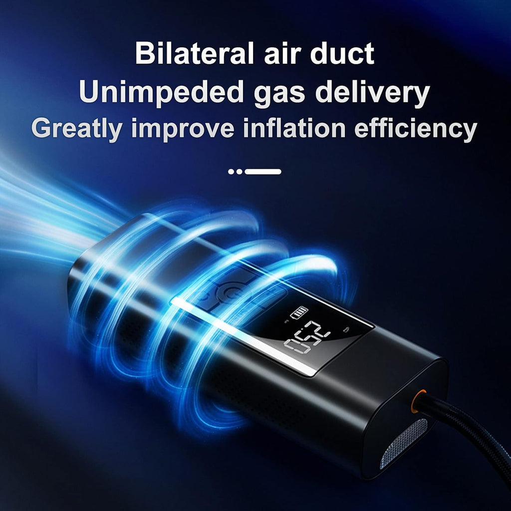 Portable Air Compressor Tire Inflator 150 Psi Wireless Electric Air Pump with Digital Pressure Gauge, LED Light, Pack of 2 E6512
