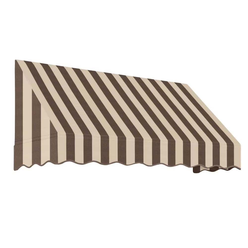 Brown/Tan Stripe Acrylic Fixed Awning T937914