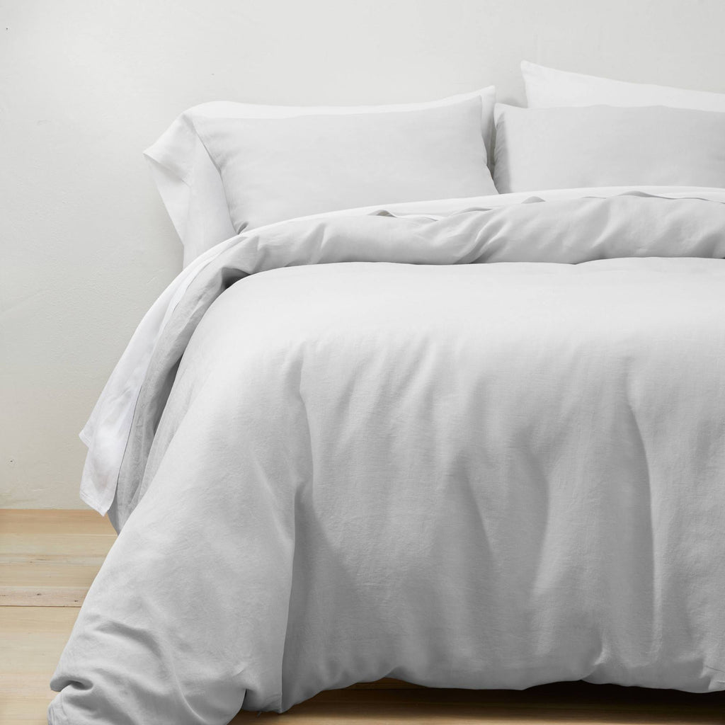 Light Gray Linen Full/Queen Duvet & Sham Set Y1654