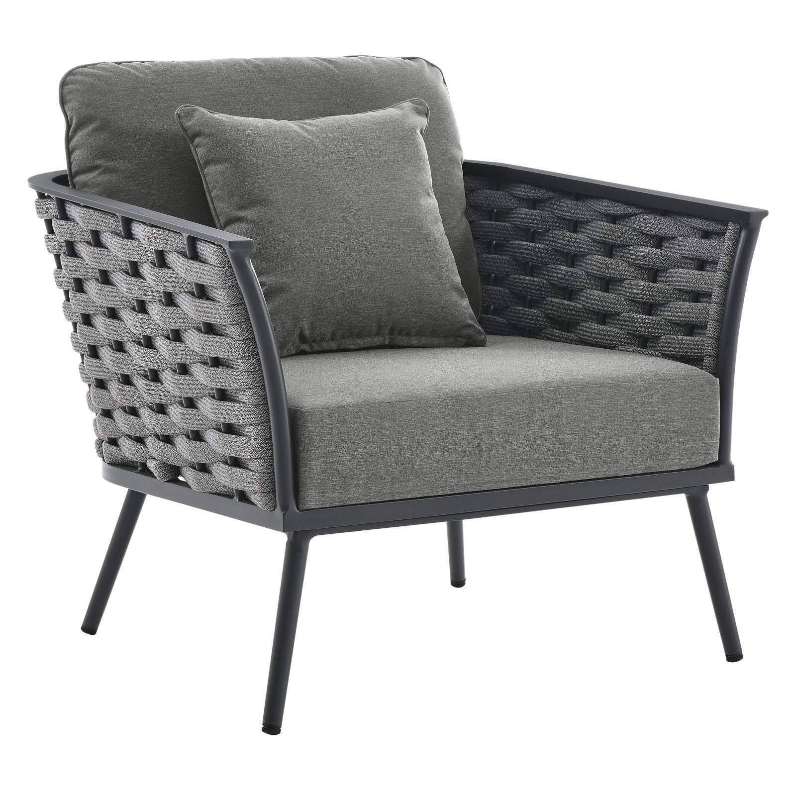 5 Piece Outdoor Patio Aluminum Sectional Sofa Set in Gray Z562059