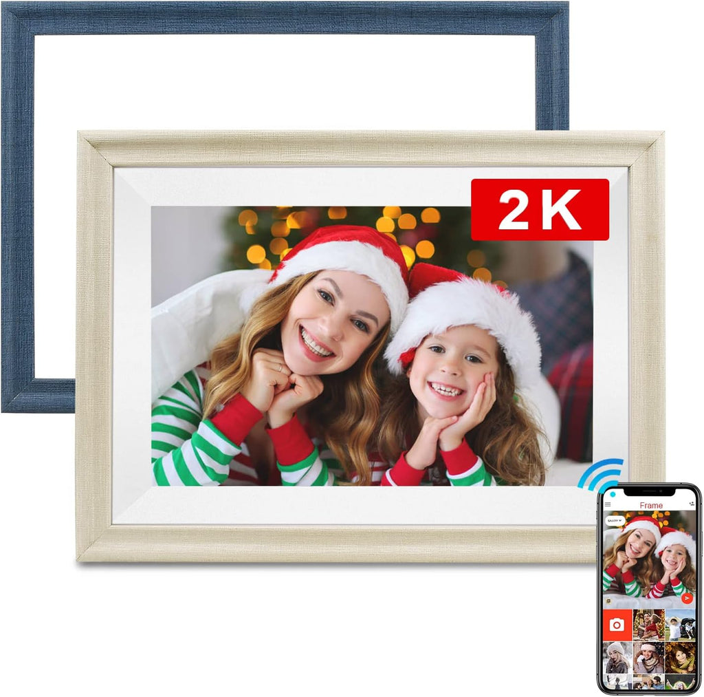 8 Inch WiFi Digital Photo Frame with 2k IPS Touch Screen, 16GB Storage, Pack of 2 E403