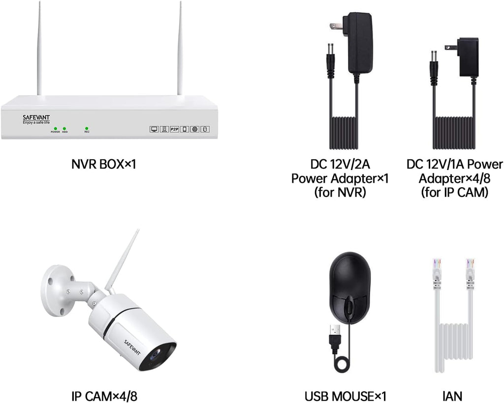 Wireless Security Camera System with 8 Cameras and 3TB Hard Drive N9891