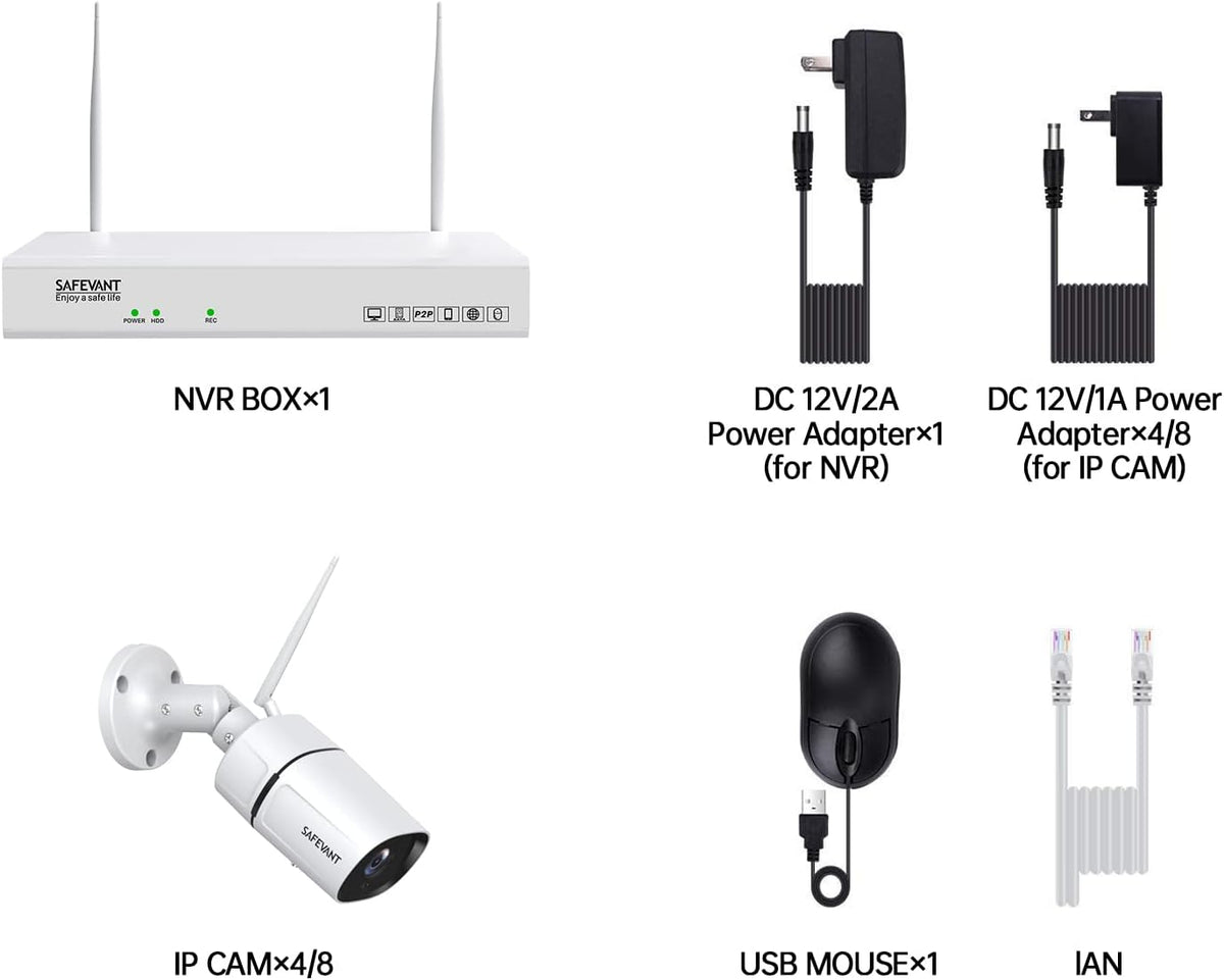 Wireless Security Camera System with 8 Cameras and 3TB Hard Drive N9891