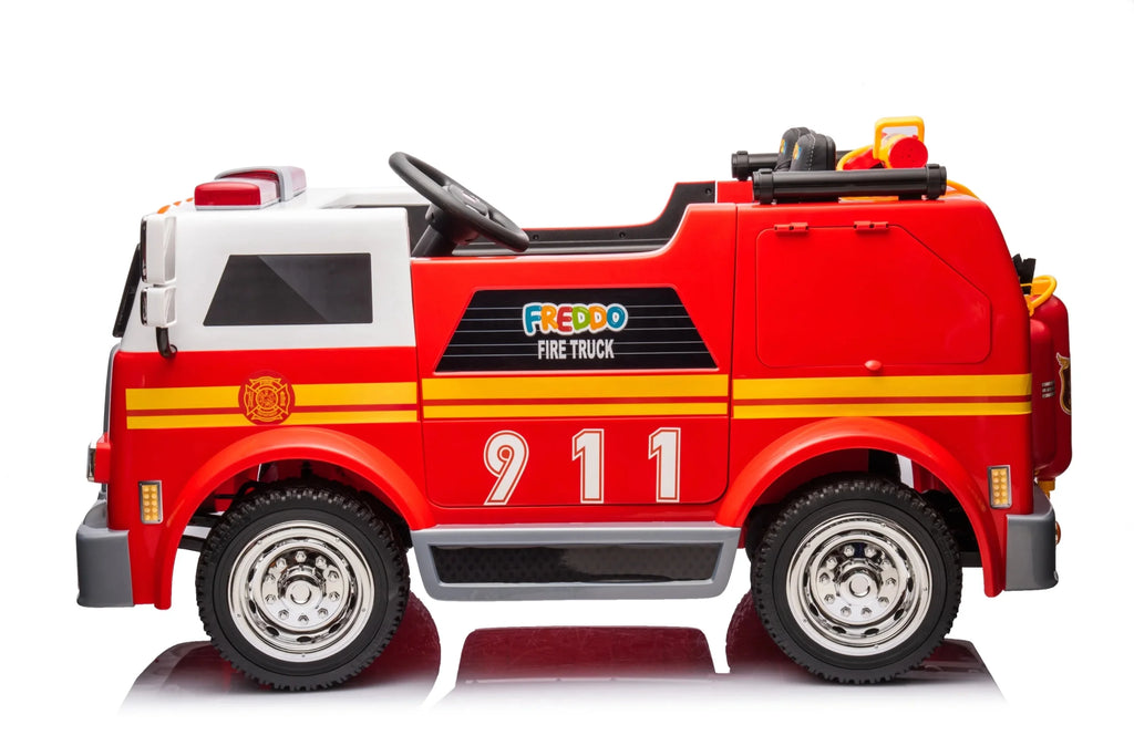 24V 2-Seater Ride-on Fire Truck with Remote Control, LED Lights, Water Gun X3574