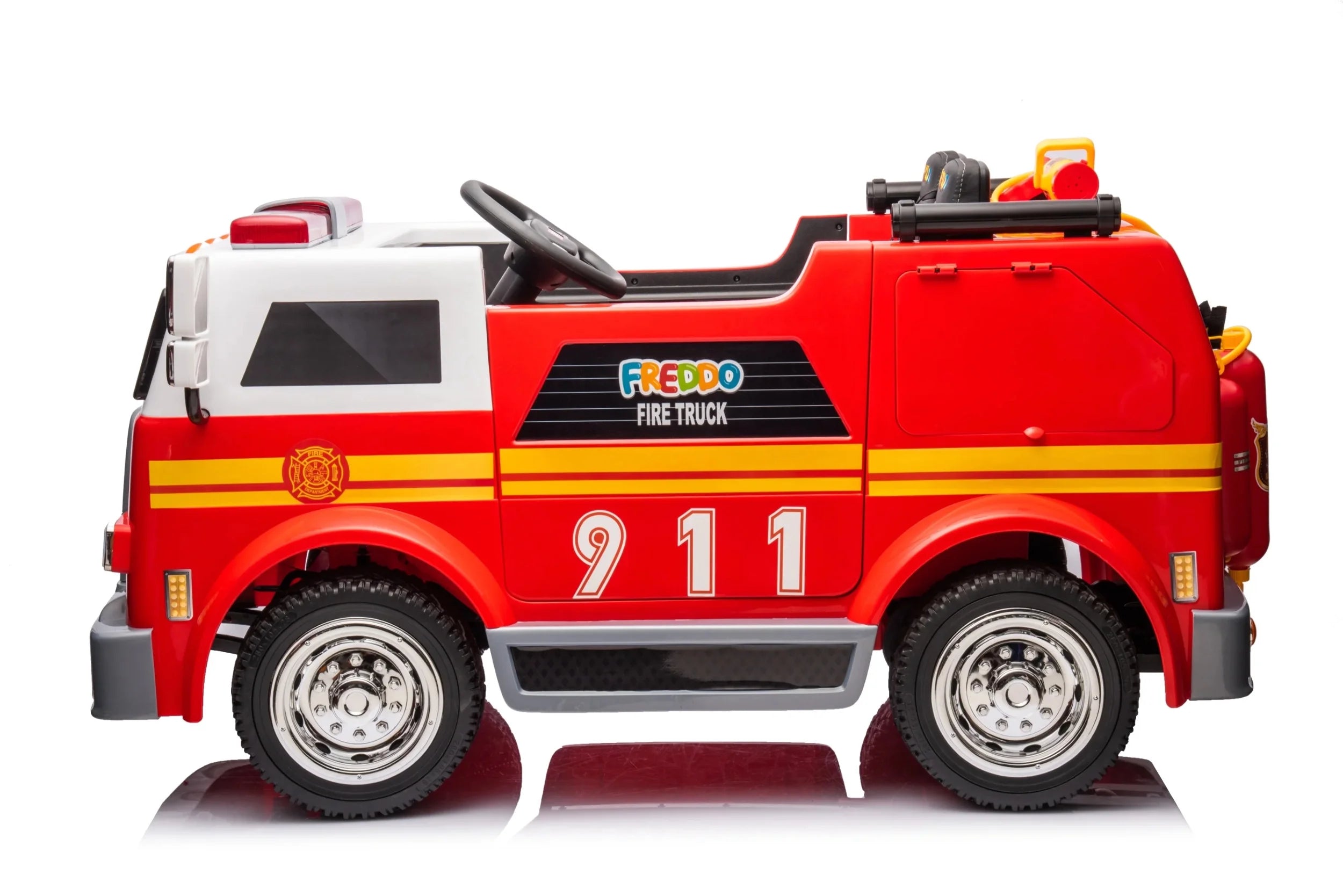 24V 2-Seater Ride-on Fire Truck with Remote Control, LED Lights, Water Gun X3574