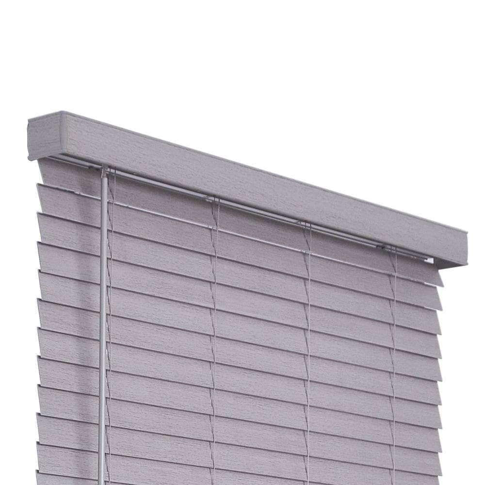 Gray Faux Wood Cordless Room Darkening Horizontal Blinds I667626