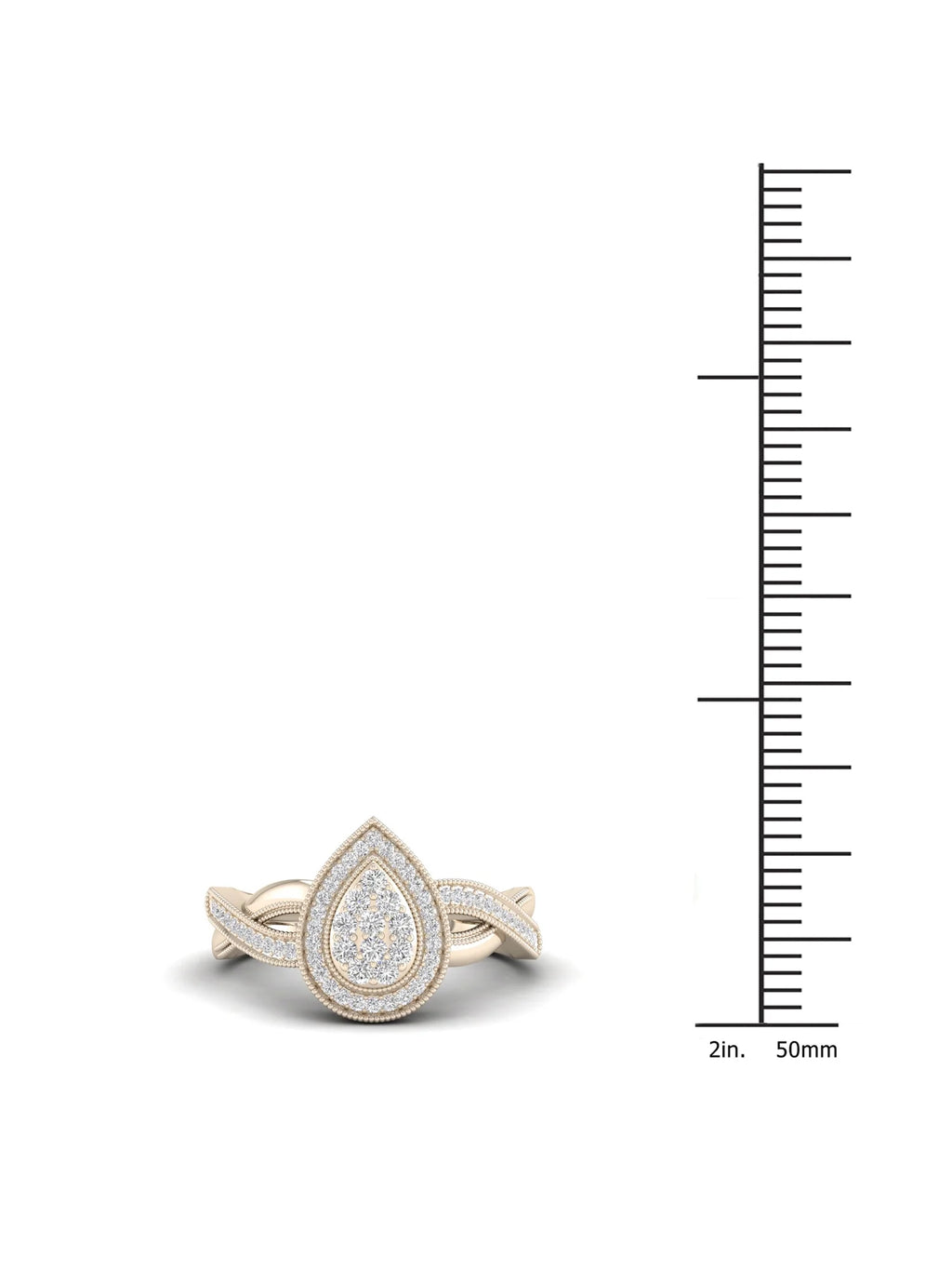 Pear Shape Cluster Halo Promise Ring Z260
