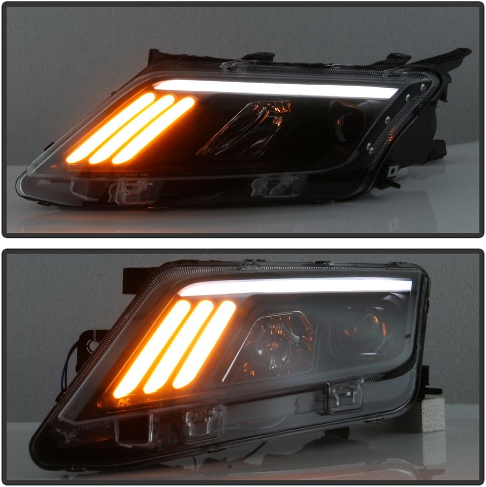 Black LED Projector Headlights Headlamps Left Right W942