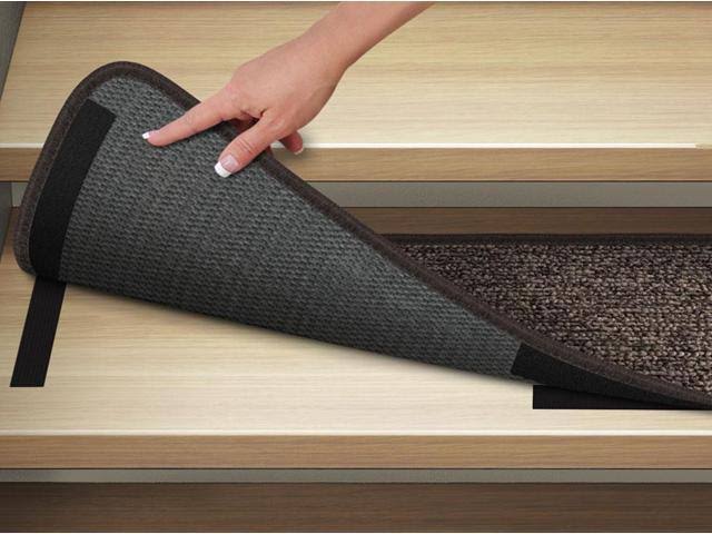 Set of 12 Attachable Indoor Carpet Stair Treads - Pebble Gray - 8 in. x 27 in. C49254