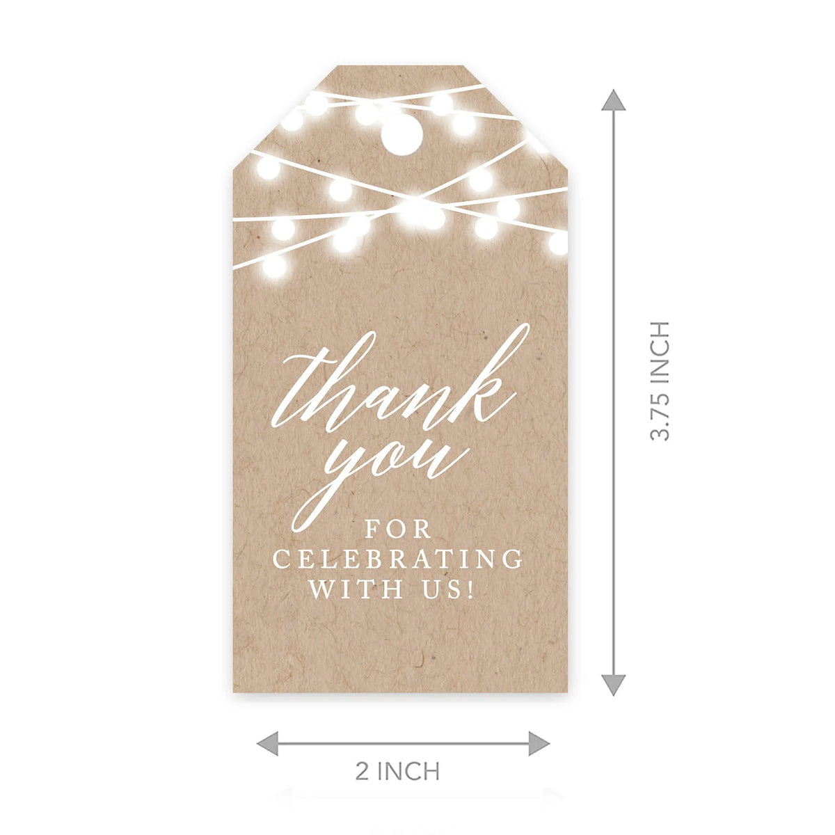 100-Pk Cardstock Favor Tags with Bakers String Z2072