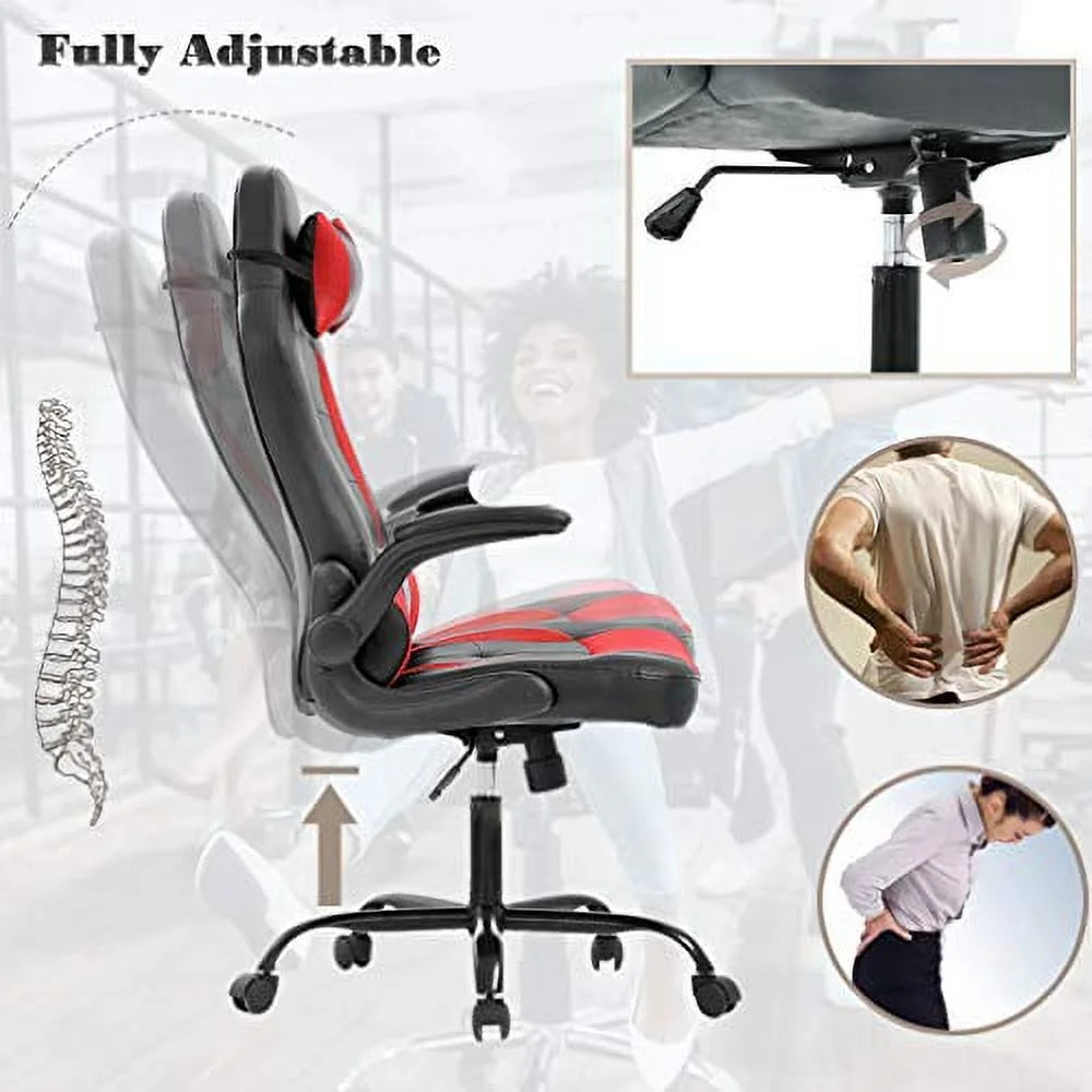 Red Adjustable Swivel Gaming Chair Q282