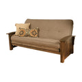 Rustic Walnut Futon with Linen Stone Gray Mattress R762010