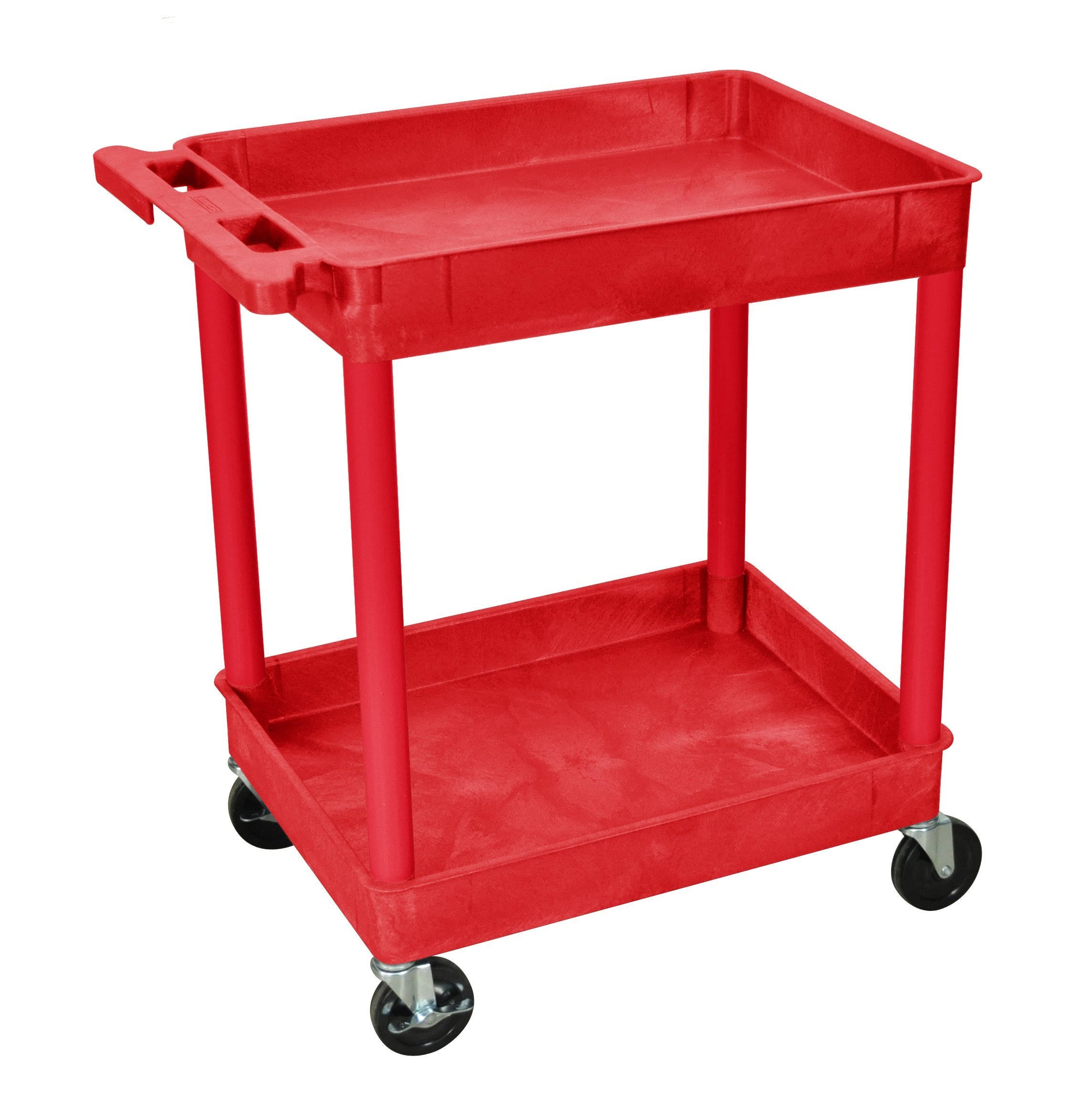 Red 2 Shelf Tub Cart X603
