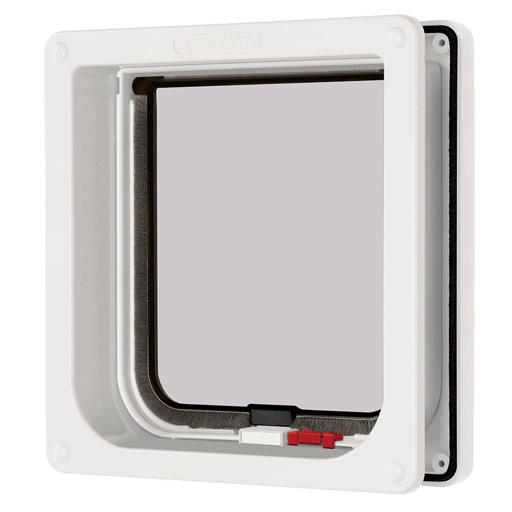 Lockable Cat Flap with Door Liner White M4201