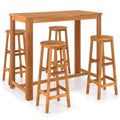 5 Piece Bar Set Solid Acacia Wood Q2954