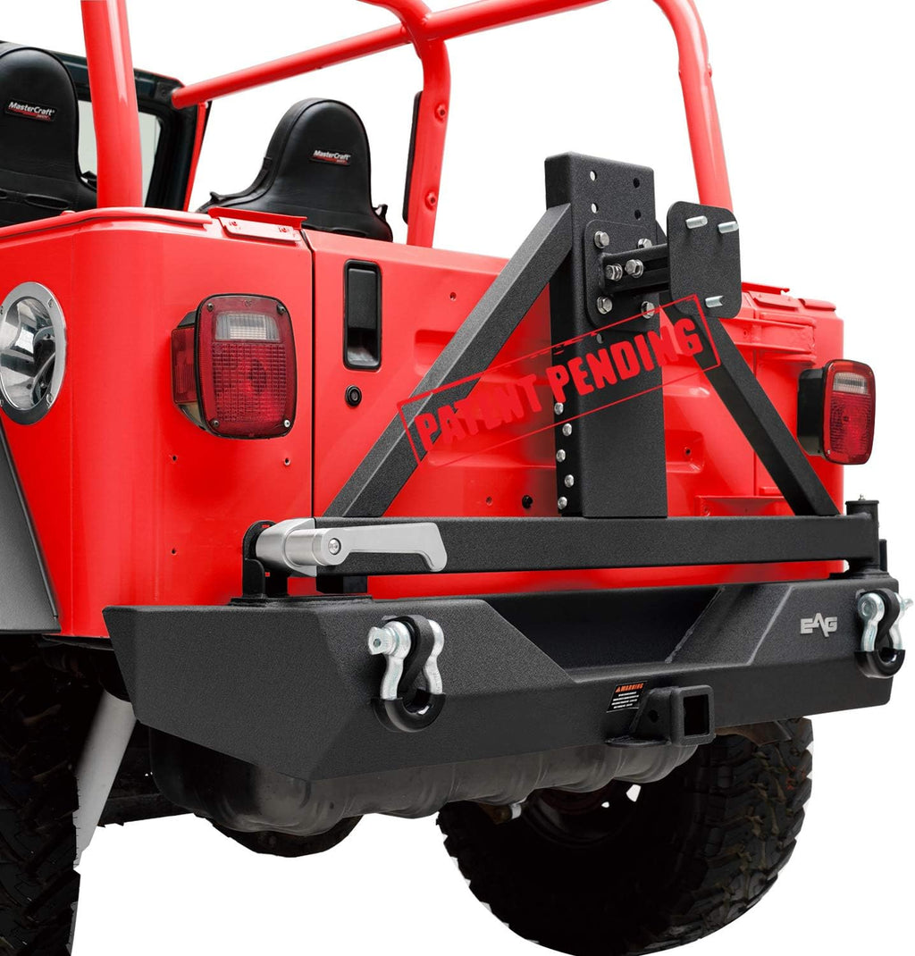 Steel Rear Bumper with Assembled Tire Carrier Black Textured K6521