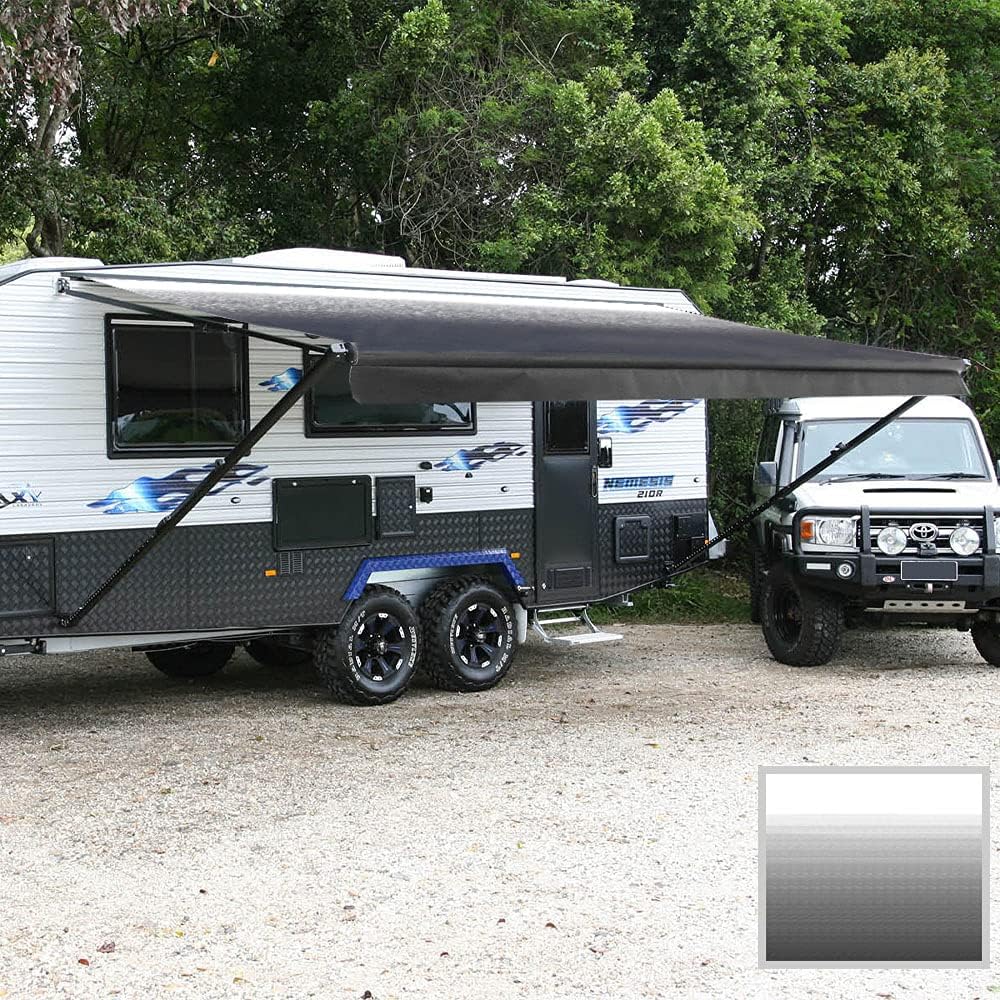 Black 20 Feet Vinyl RV Awning Replacement Canopy V613