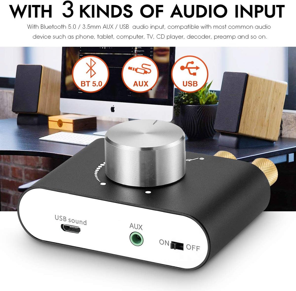 Black Mini Bluetooth Power Amplifier 50W×2 Pack of 2 B63273