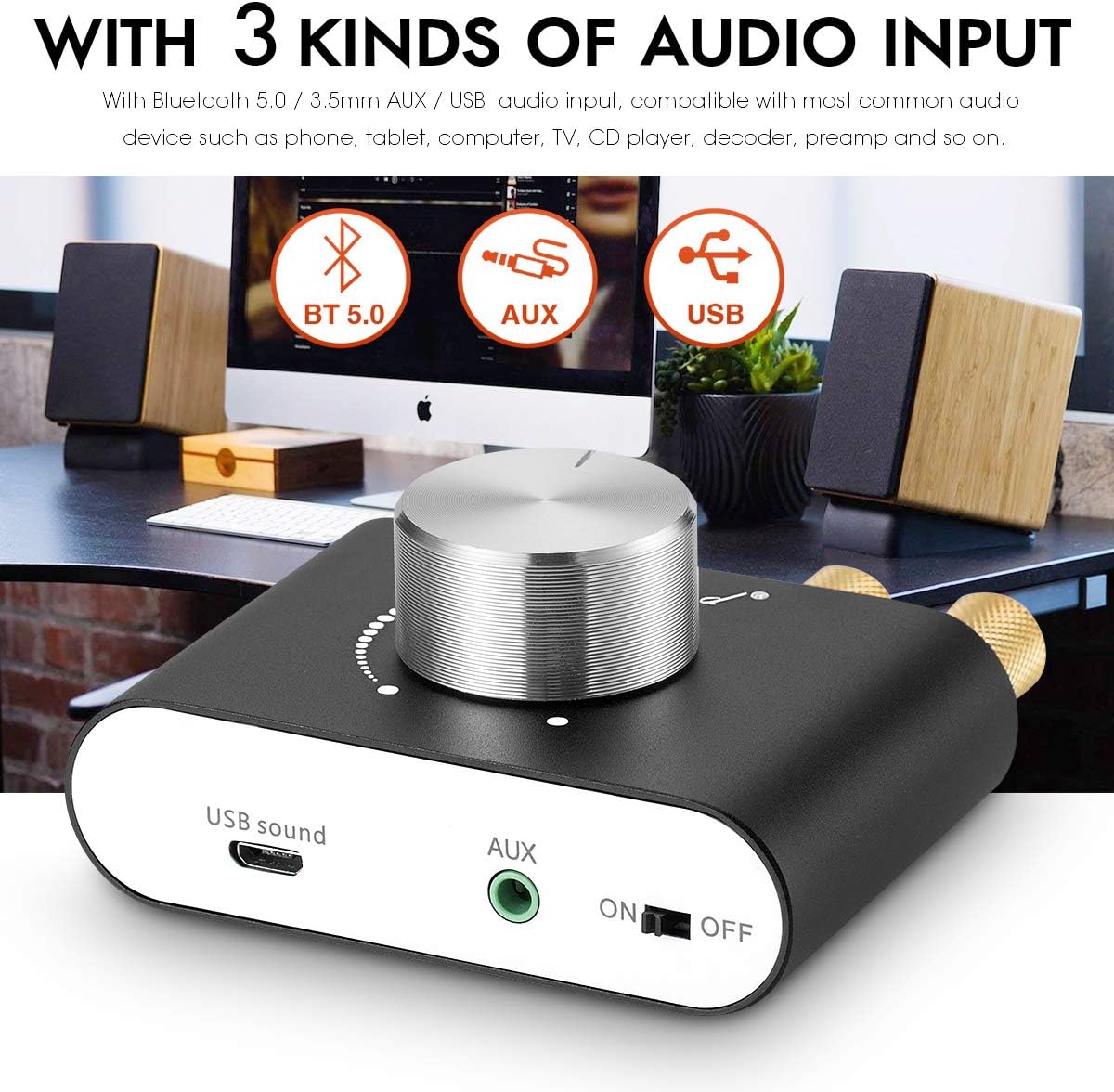 Black Mini Bluetooth Power Amplifier 50W×2 Pack of 2 B63273