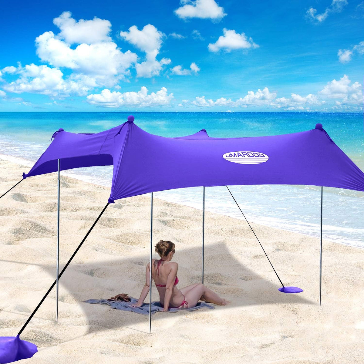 Blue 7X7 FT Pop Up Beach Tent with Carrying Bag E371