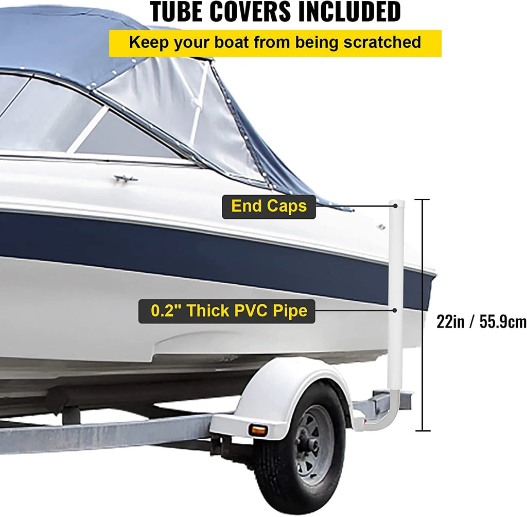 22 in. Steel Boat Trailer Guide-on with White PVC Tube Covers F5741