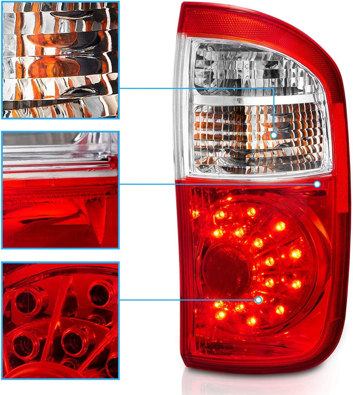Red LED Replacement Tail Lights Pair W378