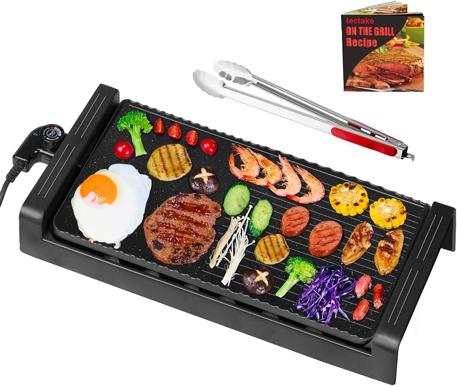 2-in-1 Nonstick Electric Indoor Grill & Griddle with Removable Cooking Plate Q738262