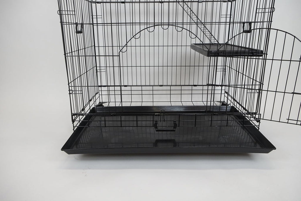 Folding Wire Pet Crate with Casters and Tray Y75762