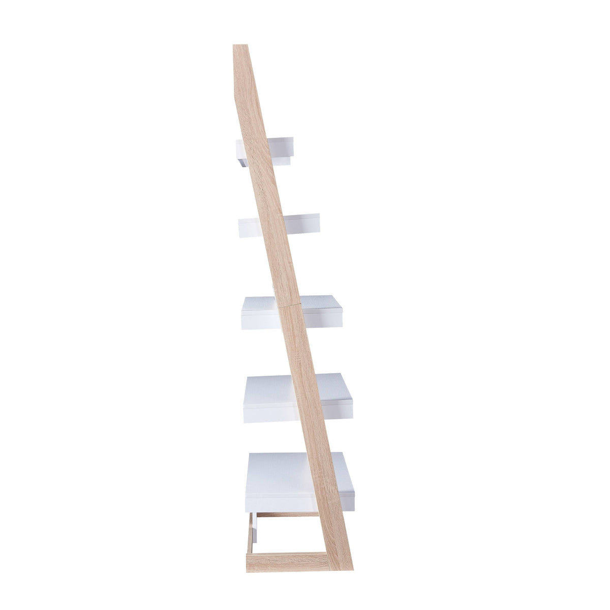 Distressed Grey 5-Shelf Leaning Bookcase H5514