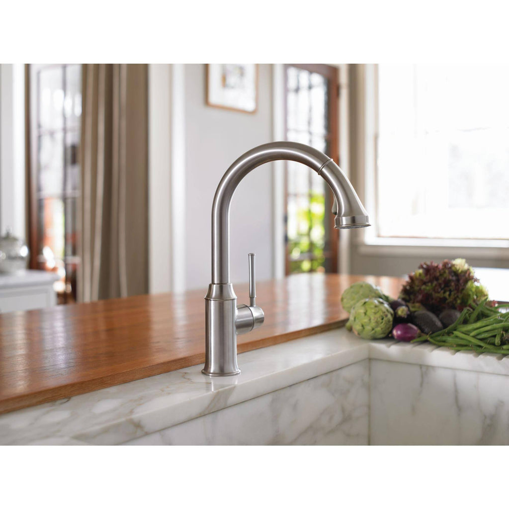 Rubbed Bronze HighArc Pull-Down Kitchen Faucet N69972