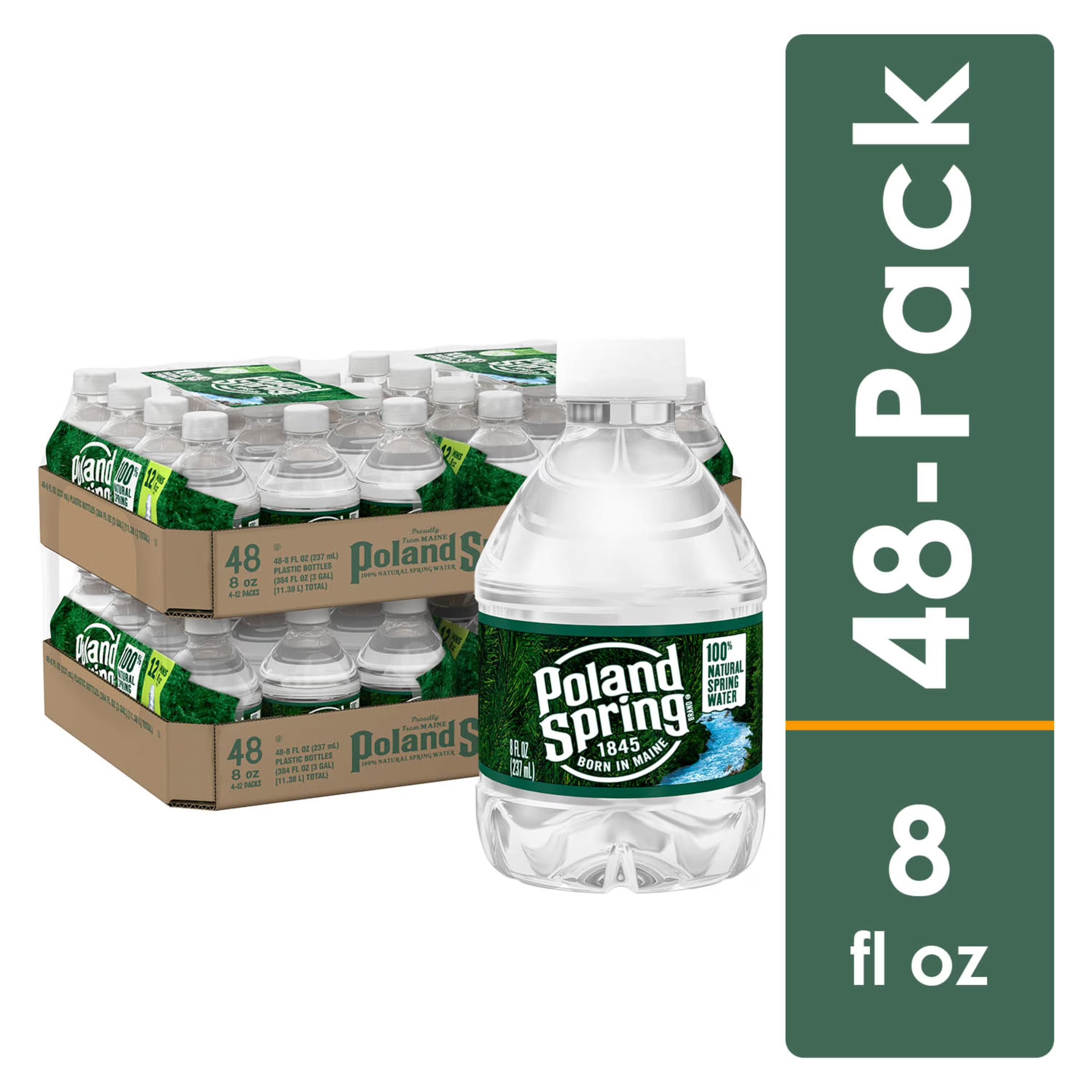 100% Natural Spring Water, 8 oz Plastic Bottles (Total of 48) Z3812