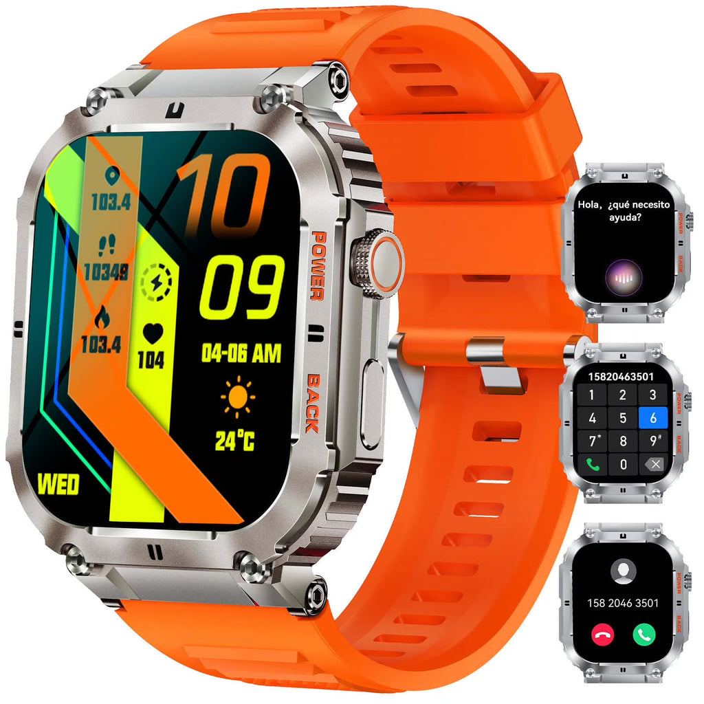 Rugged Tactical Smart Watch with 1.96'' HD Outdoor Fitness Tracker F533106