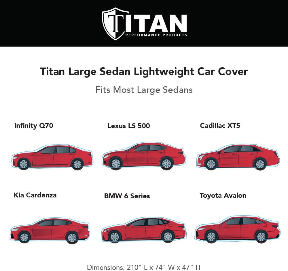 Lightweight Poly 210T Waterproof Car Cover for Large Sedans, Pack of 2 A12031