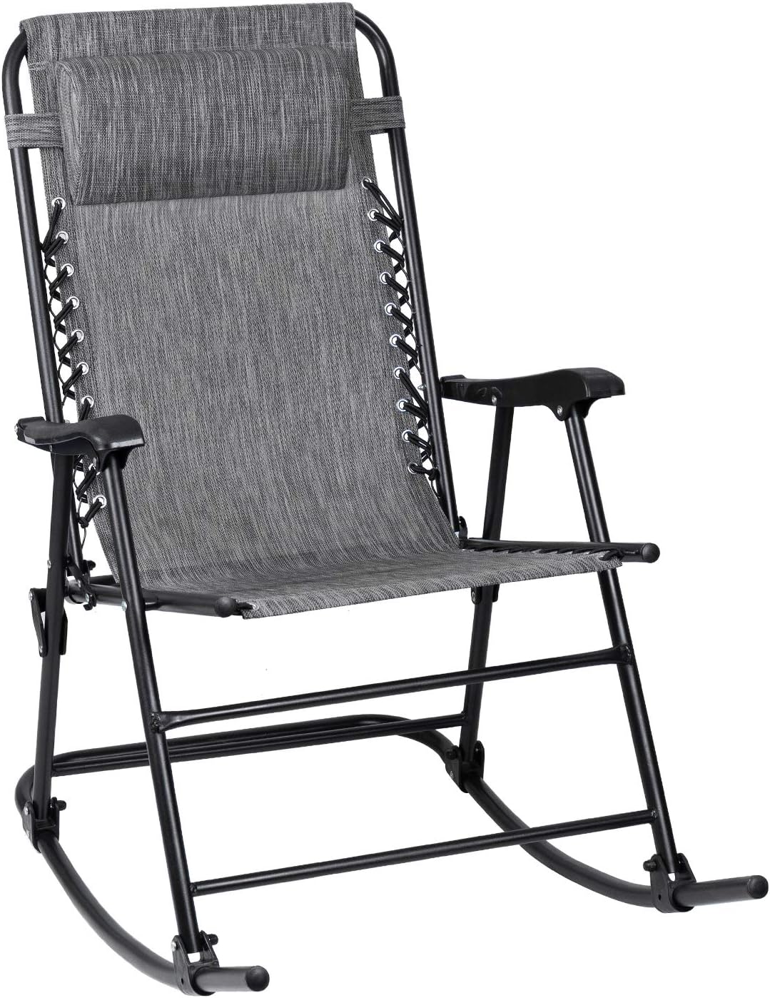 Beige Outdoor Folding Zero Gravity Rocking Chair U345440