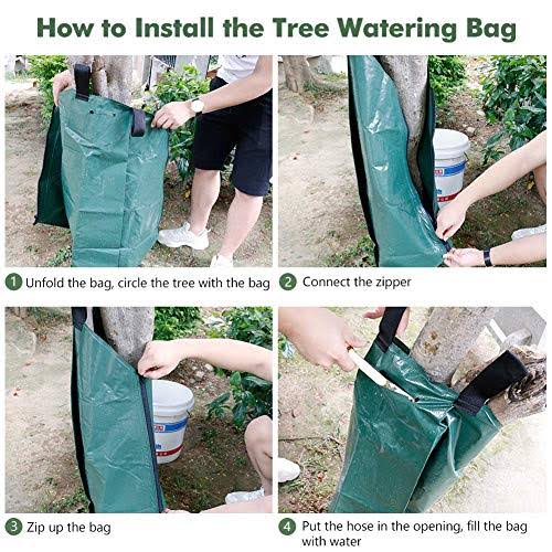 Tree Watering Bag 20 Gallon with Heavy Duty Zipper PVC Slow Release Drippers B516