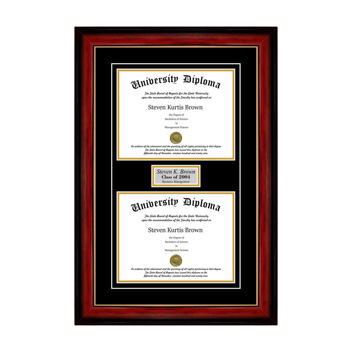 Double Diploma Frame with Double Matting R826