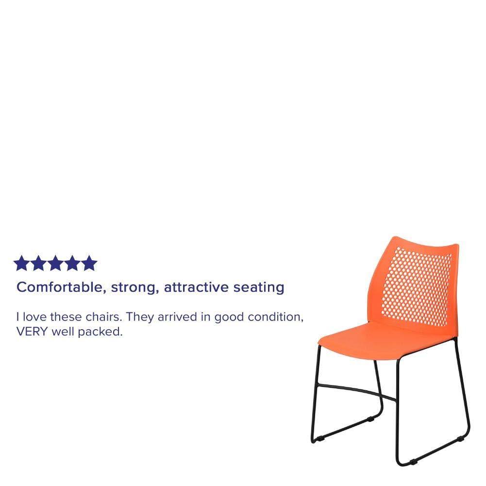 Orange Sled Base Stack Chair with Air-Vent Back H764527