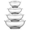 Glass Salad Bowls Set of 4 Mixing Bowls 1 1.5 2.5 3.7 QT O84405