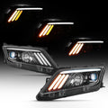 Black LED Projector Headlights Headlamps Left Right W942