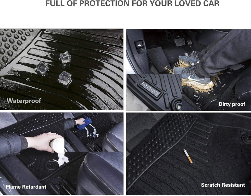 Black Waterproof Heavy Duty Car Floor Mats Full Set Z5996