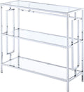 3-Tier Bookcase with Clear Glass and Chrome Frame X8253