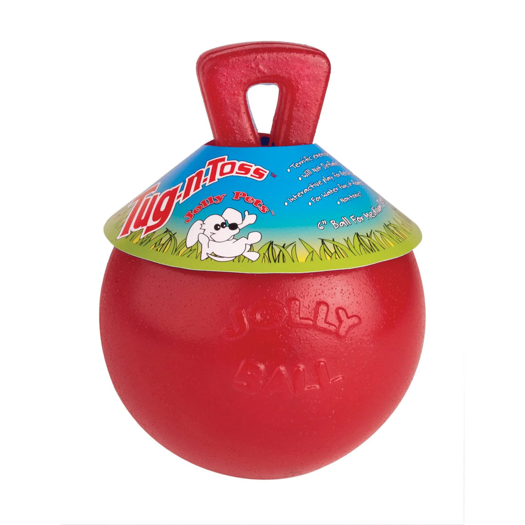 Red Rubber Ball with Handle Chew Toy for Dogs L9997