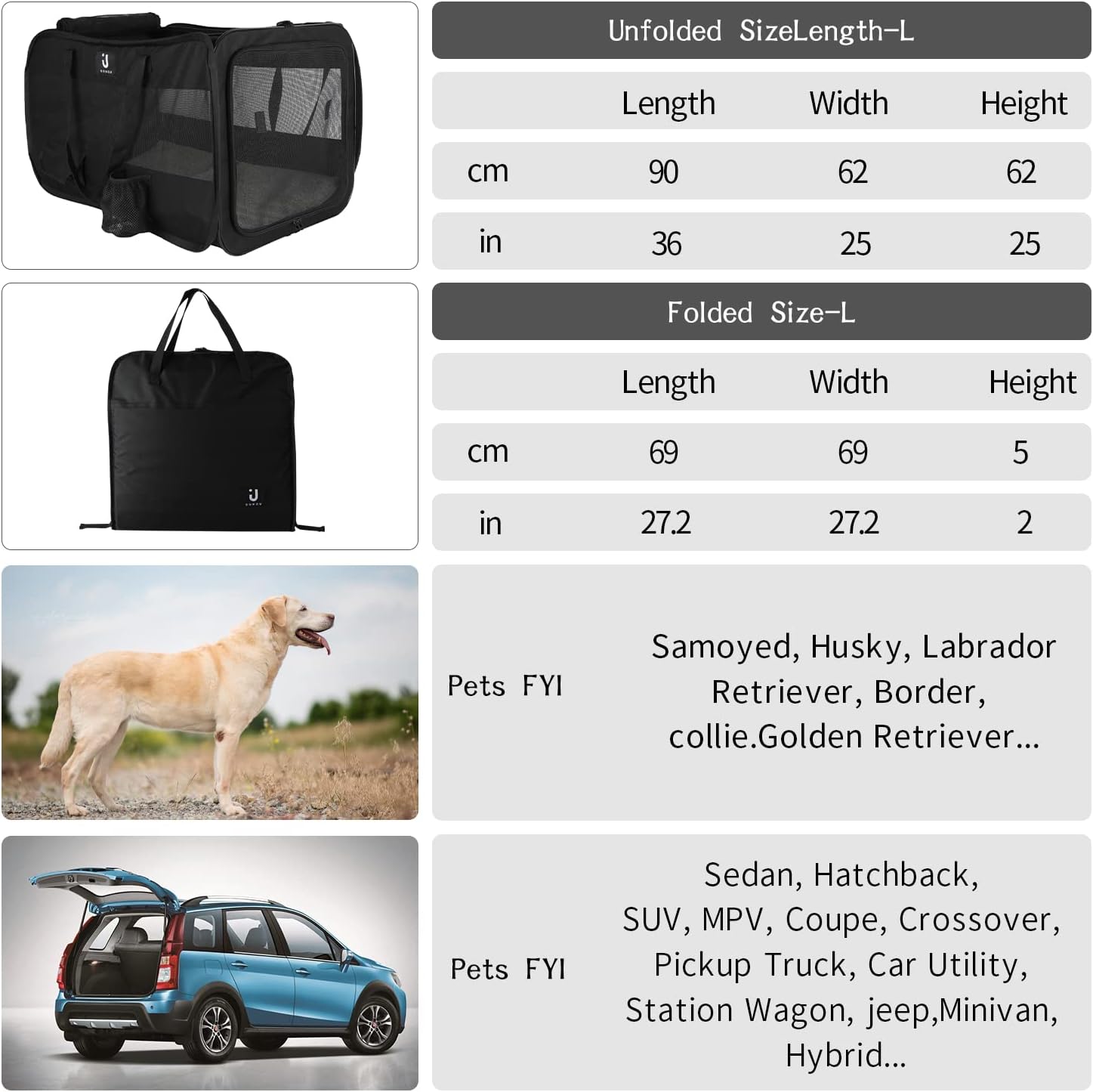 Folding Playpen Case Car Animal Training Bag for Dogs S81316