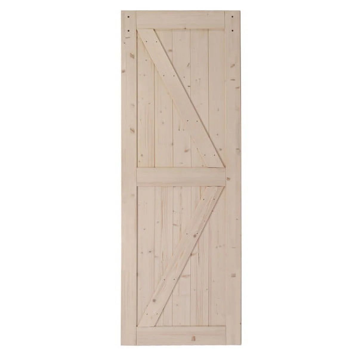 Unfinished Solid Spruce Wood Sliding Barn Door with Hardware Kit Q365124