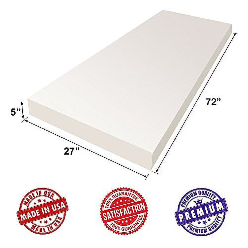 High Density Upholstery Foam Cushion Sheet 5"x27"x72" W6445