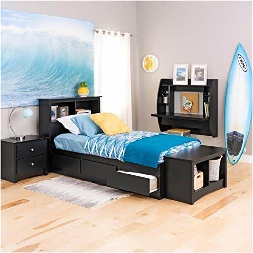 Twin Bookcase Headboard in Black Y8814
