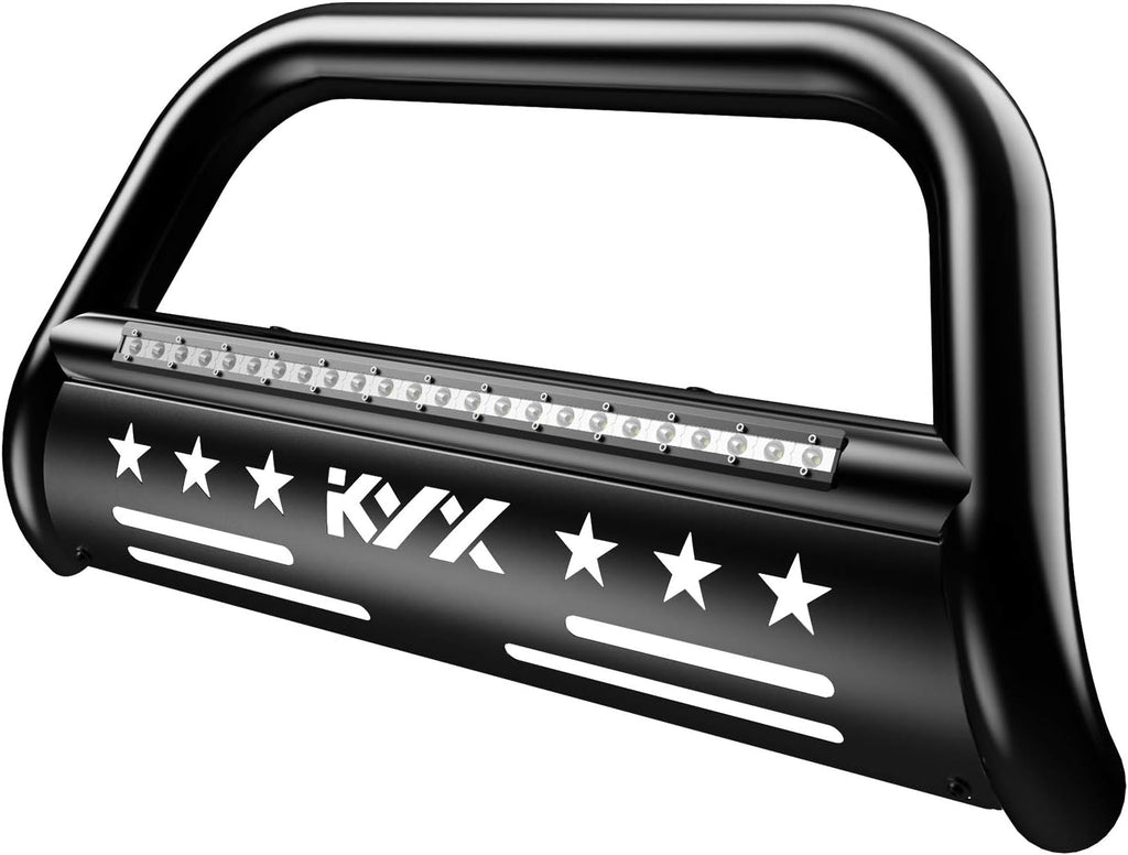 Black Bull Bar with Light Bar for Toyota Tacoma Pickup Truck P52856
