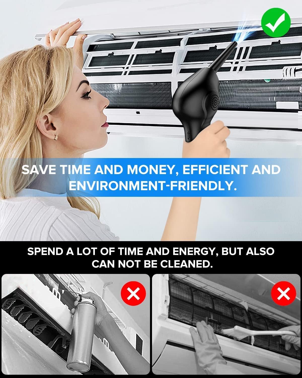 Cordless Electric Air Duster with Rechargeable Battery P1606