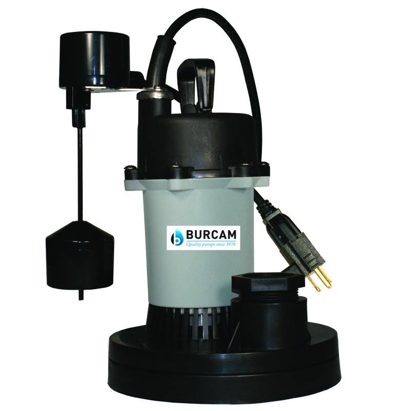 Thermoplastic Submersible Sump Pump, 1/3 HP, 3000 GPH J2844